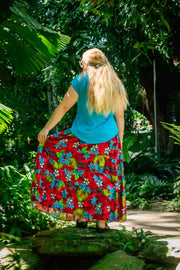 Bella Maxi Skirt - Tropical Red
