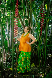 Bella Maxi Skirt - Tropical Green