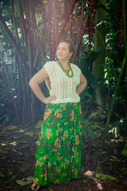 Bella Maxi Skirt - Tropical Green