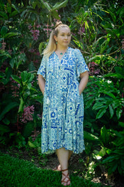 Kiani Midi Dress - Blue Starfish