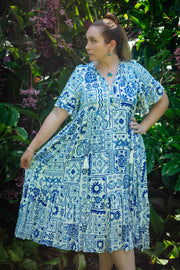 Kiani Midi Dress - Blue Starfish