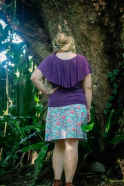 Wales Skirt - Retro Flower Aqua