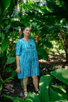 Stellar Short Dress - Batik Teal - zaphire_kuranda
