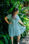 Sassy Short Dress in Fusion Teal and Grey