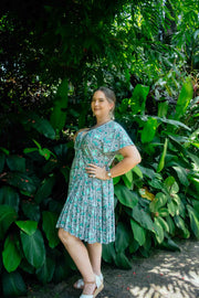 Sassy Short Dress - Fusion Teal and Grey