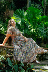 Serenity Maxi Dress in Rose Blush and Black