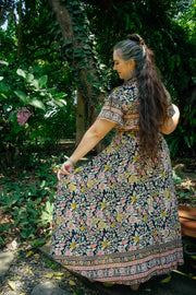 Serenity Maxi Dress - Rose Blush and Black