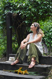 Dharma Cotton Pants in Olive Green