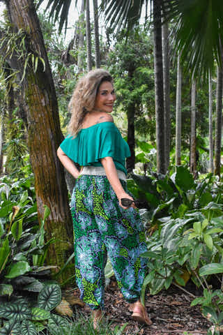 Freya Pants in Coral Green