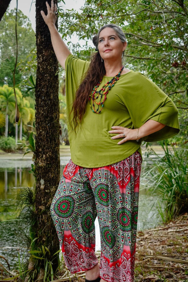 Avalon Batwing Top in Lime
