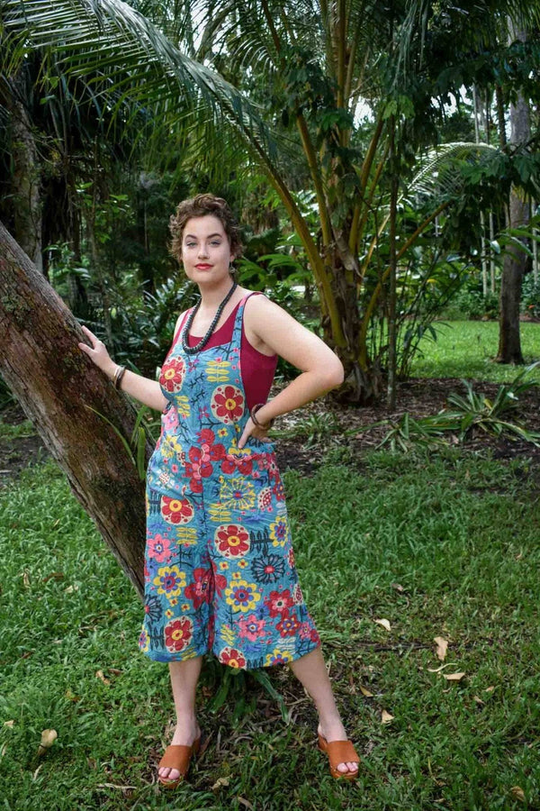 Carlita Overalls in Happy Cyan Blue