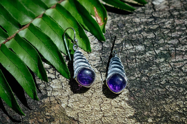 Chrysalis Amethyst in Silver Earrings