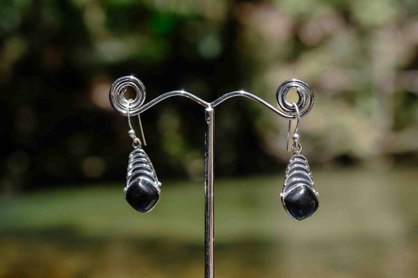 Chrysalis Onyx in Silver Earrings