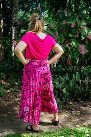 Gypsy Skirt in Dancing Hibiscus Pink