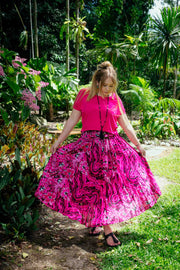 Gypsy Skirt in Dancing Hibiscus Pink