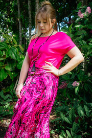 Gypsy Skirt in Dancing Hibiscus Pink