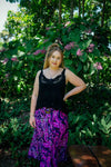 Gypsy Skirt in Dancing Hibiscus Purple