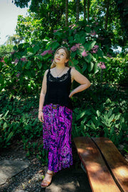 Gypsy Skirt in Dancing Hibiscus Purple