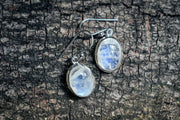 Moonstone Oval - Silver Earrings - zaphire_kuranda