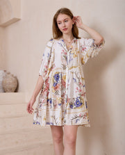 Spirit Short Dress - White Bouquet - zaphire_kuranda