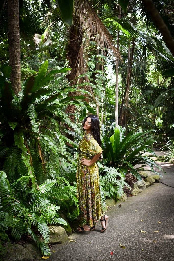 Avalain Wrap Dress in Lime