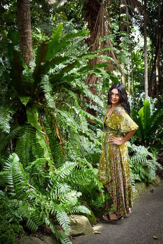 Avalain Wrap Dress in Lime