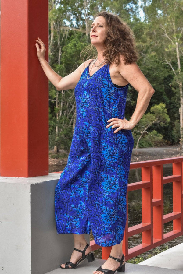 Calm Pantsuit in Swirl Blue