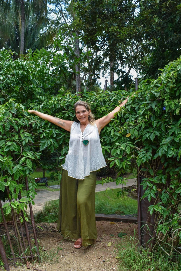 Dharma Cotton Pants in Olive Green