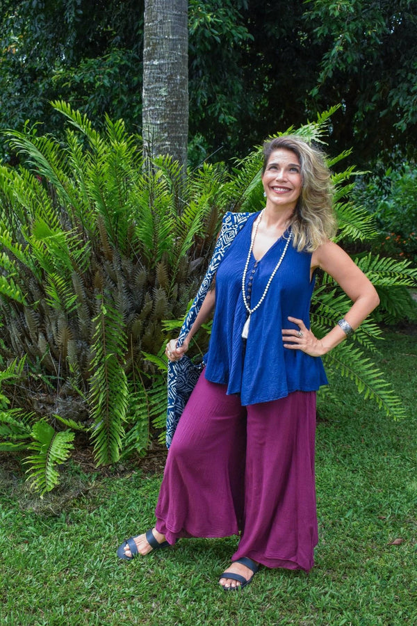 Dharma Cotton Pants in Purple