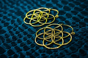 Flower of Life Large Hoops - Brass | zaphire_kuranda.