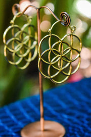 Flower of Life Large Hoops - Brass | zaphire_kuranda.