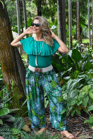 Freya Pants in Coral Green