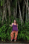 Freya Pants - Flower Orange and Purple | zaphire_kuranda.