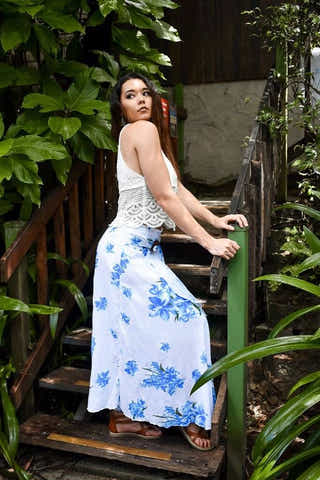Gypsy Skirt in Cotton Orchid Blue