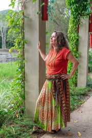 Gypsy Skirt - Retreat Lime & Orange - zaphire_kuranda