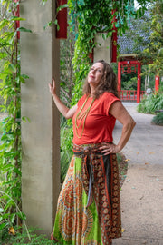 Gypsy Skirt - Retreat Lime & Orange - zaphire_kuranda