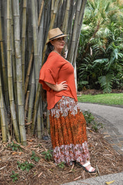 Mante Skirt - Swirl Orange - zaphire_kuranda