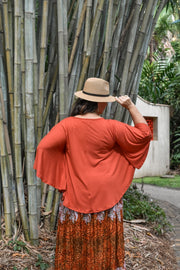 Mante Skirt - Swirl Orange - zaphire_kuranda