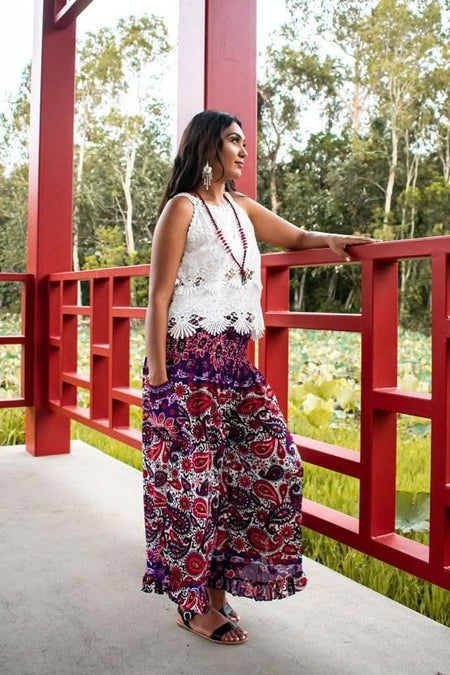 Passport Pants - Paisley Purple - zaphire_kuranda