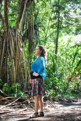 Rhee  Scarf Top in Dark Teal