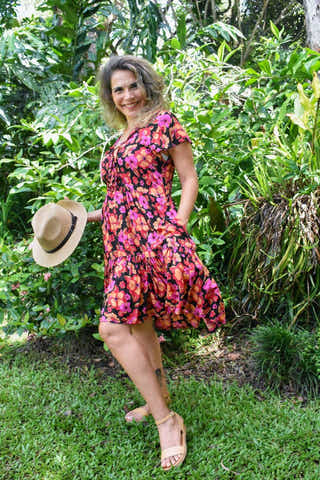 Sassy Short Dress in Rafan Black