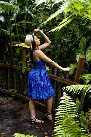 Zest Short Dress in Swirl Blue