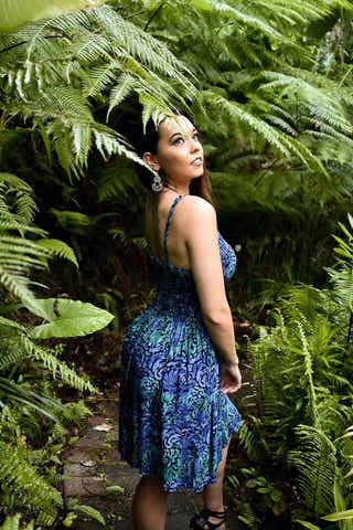 Zest Short Dress in Swirl Blue/Green